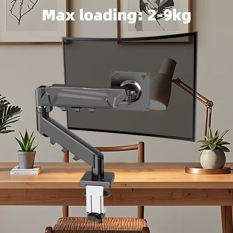 Single Monitor Arm for 13-32" Screen Adjustable Single Monitor Bracket Full Motion Swivel Desktop Monitor Stand for Home Office