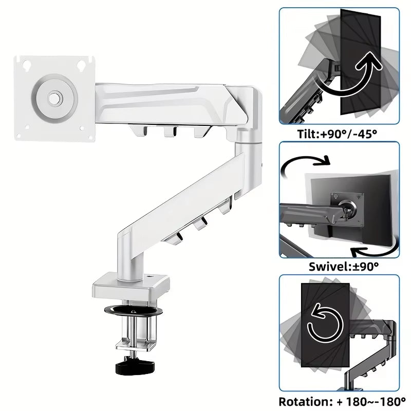 Single Monitor Arm for 13-32" Screen Adjustable Single Monitor Bracket Full Motion Swivel Desktop Monitor Stand for Home Office