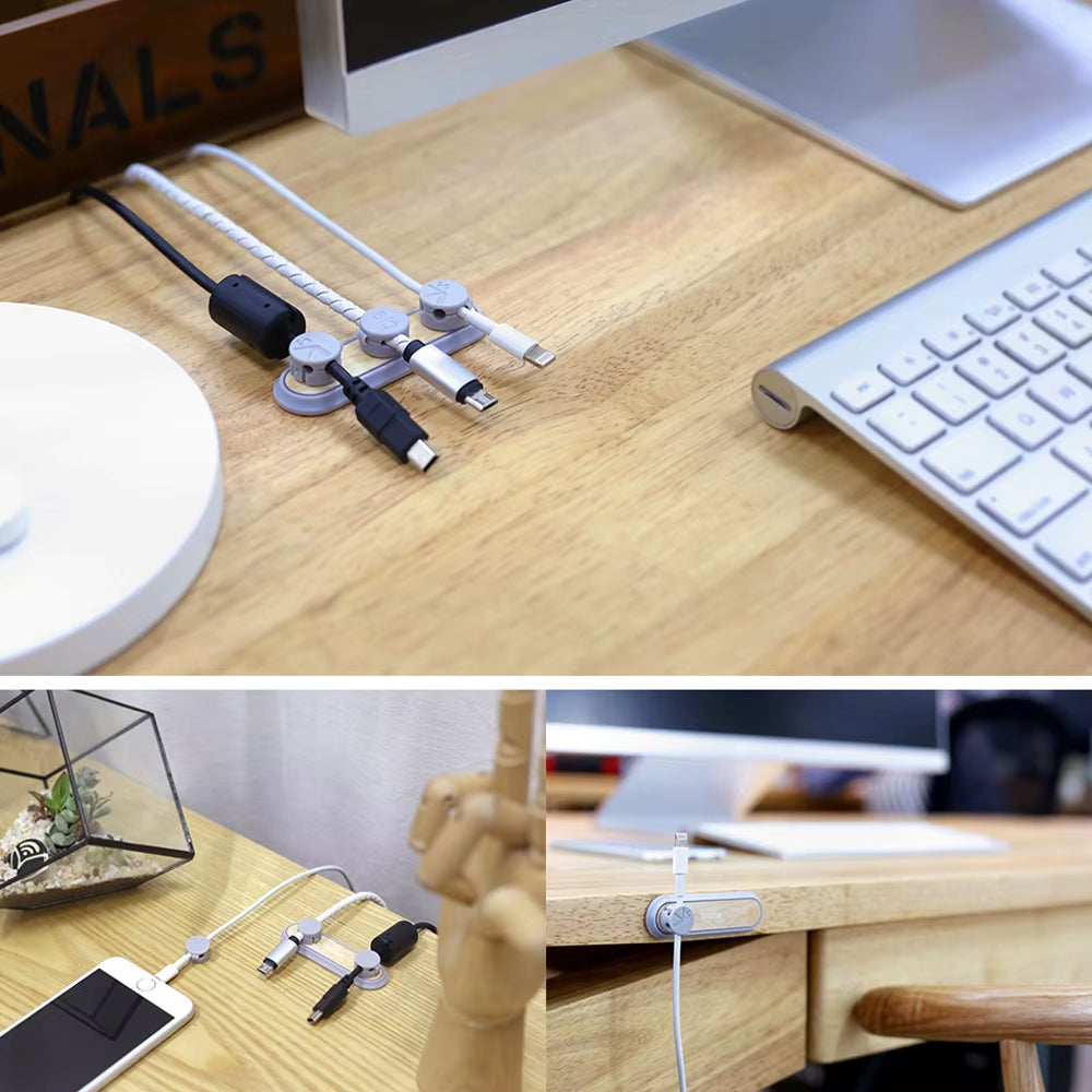 Cable Organizer Magnetic Cable Clip for Data Cable Winder for USB Cable Holder Desktop Plug Silicone Wire Retention Clips