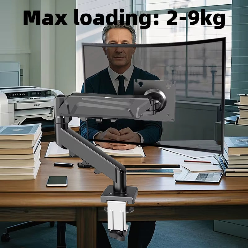 Single Monitor Arm for 13-32" Screen Adjustable Single Monitor Bracket Full Motion Swivel Desktop Monitor Stand for Home Office