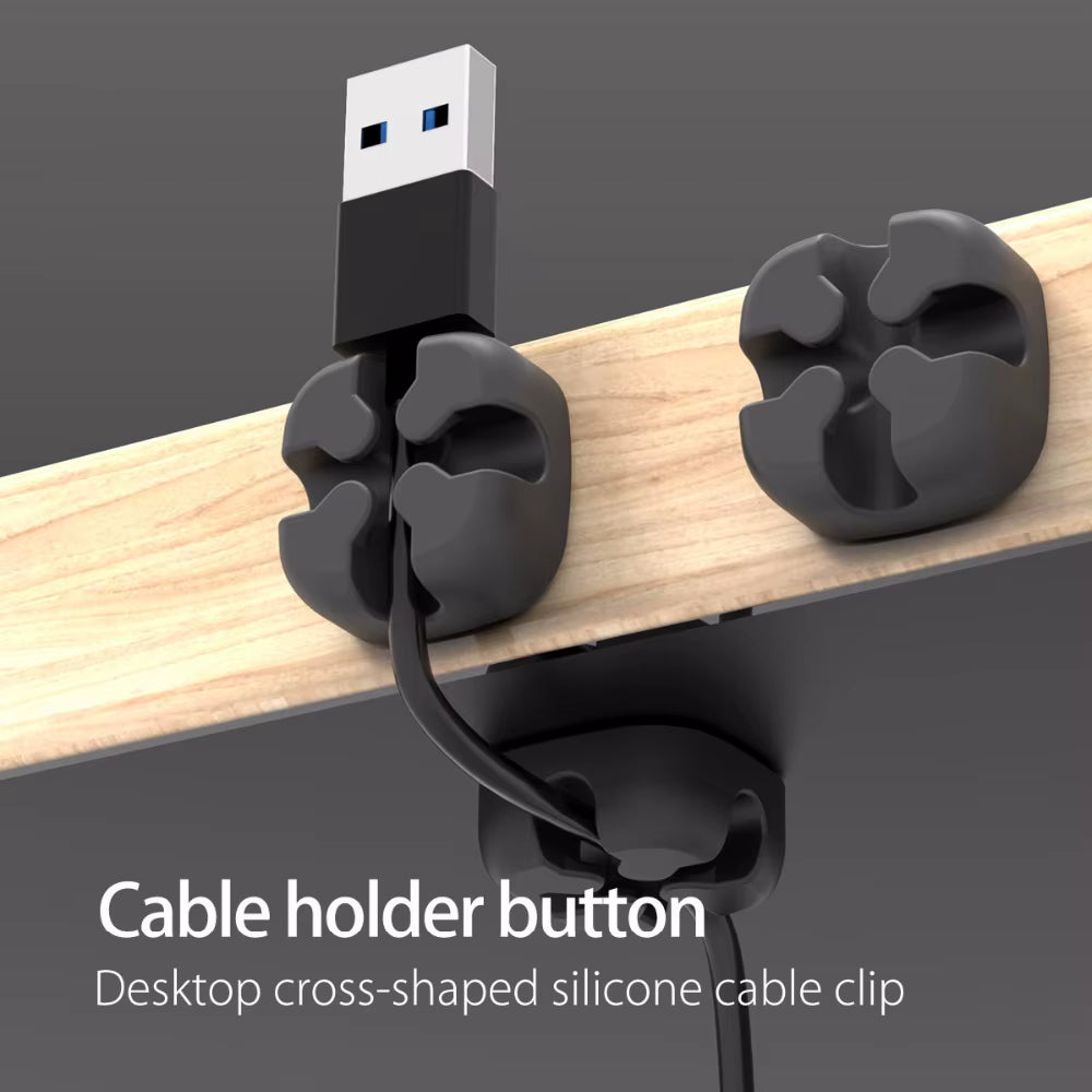 Cable Organizer Magnetic Cable Clip for Data Cable Winder for USB Cable Holder Desktop Plug Silicone Wire Retention Clips